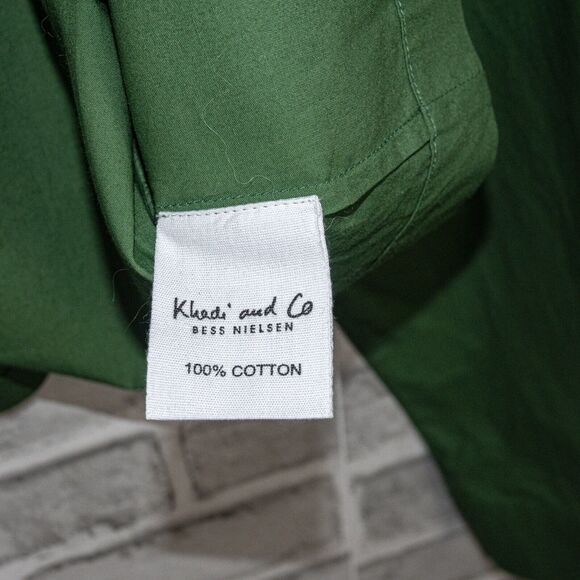 Khadi & Co Bess Nielsen Long Sleeve Button up Blouse in Green Women's Size L - Picture 9 of 12